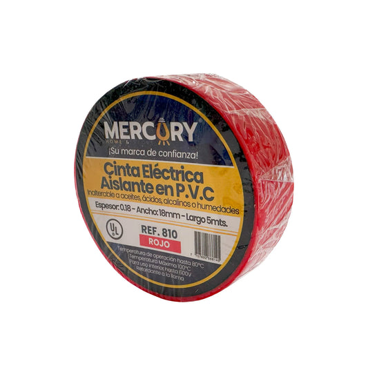 Cinta Aislante 5M Roja Certificación UL