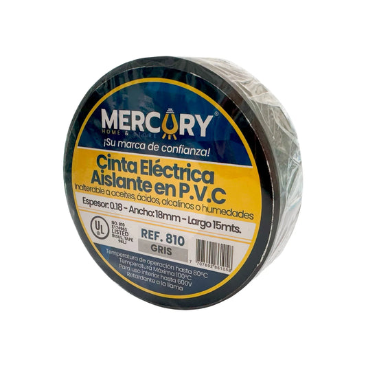 Cinta Aislante 15M Gris Certificación UL
