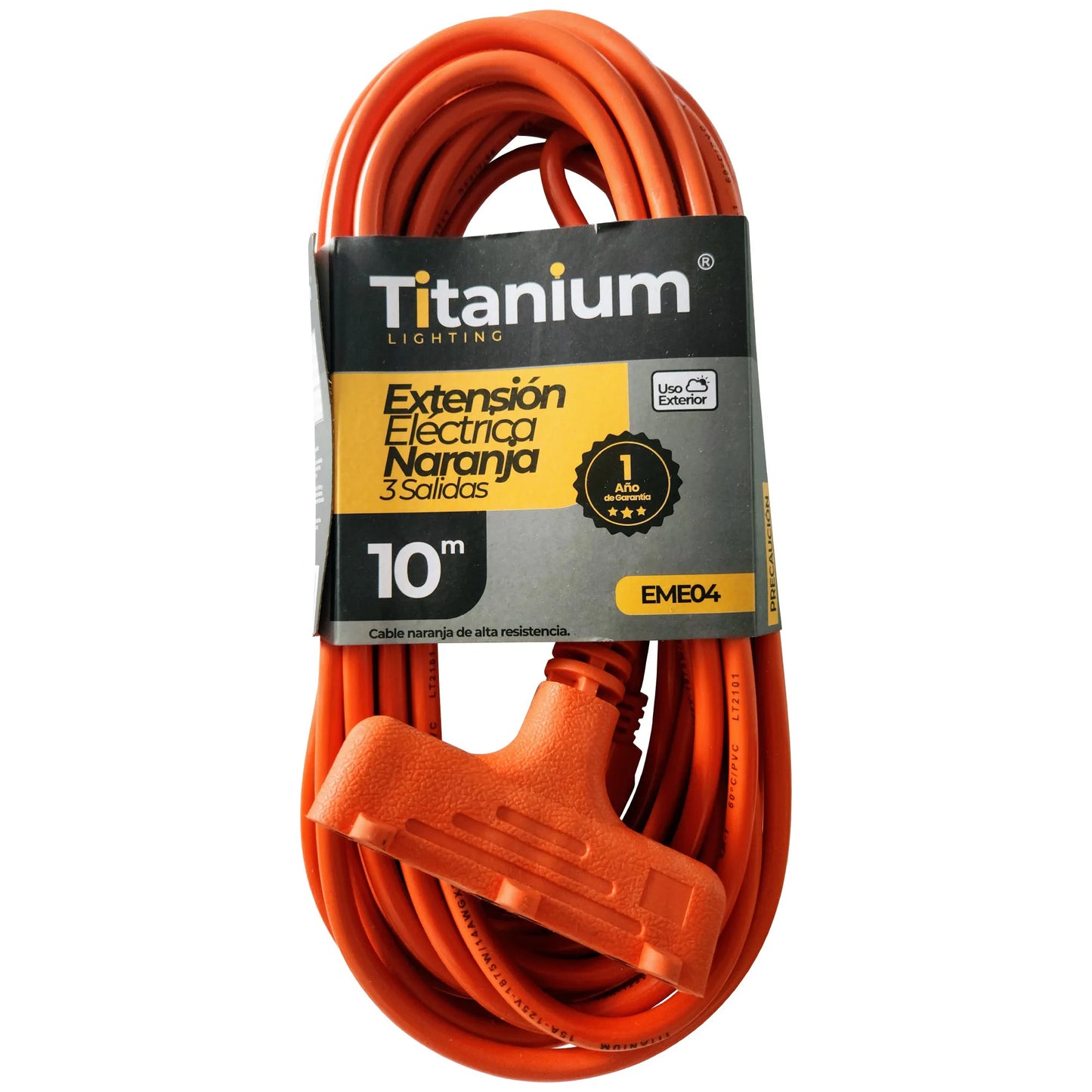 Extensión Eléctrica de 3 Salidas para Exterior Cable de 10M