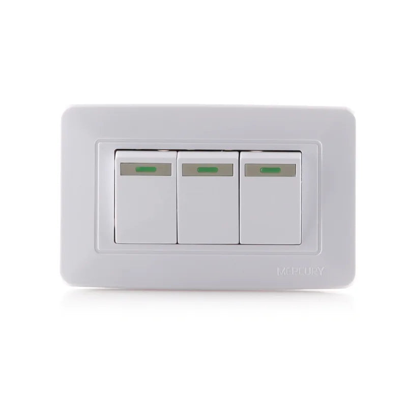 Interruptor Triple Conmutado Moderno En Blanco LEDKIA - Potencia Máxima 2000W, IP20, Ideal Para Pasillos Y Dormitorios