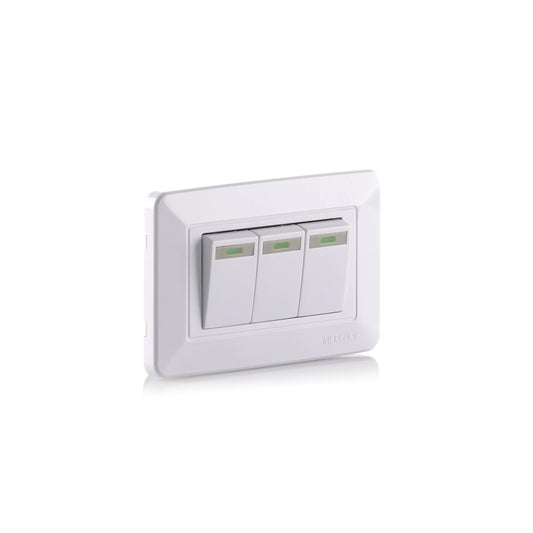Interruptor Triple Conmutable Blanco