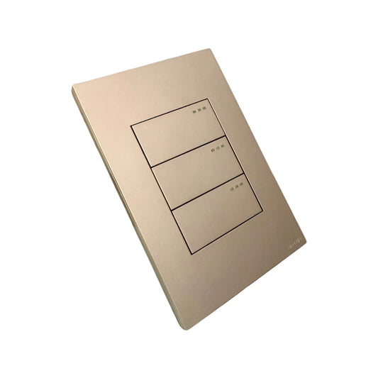 Interruptor Triple Conmutable Golden Luxury