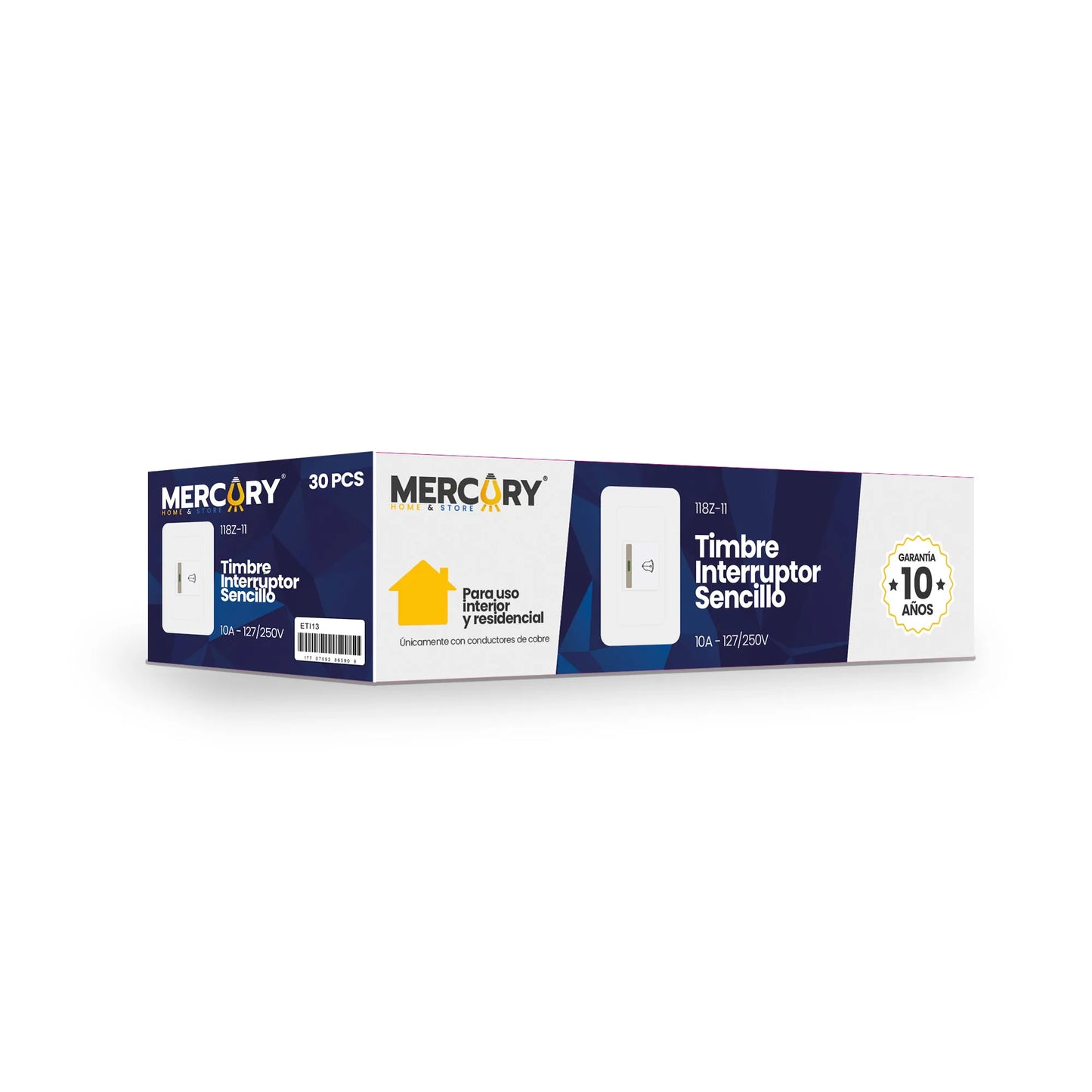 Pulsador para timbre sencillo blanco