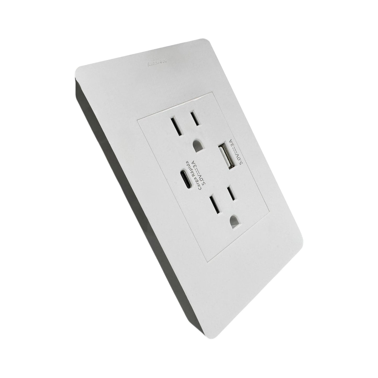 Toma Doble + USB + USB Tipo C Carga Rápida Bianca Capri