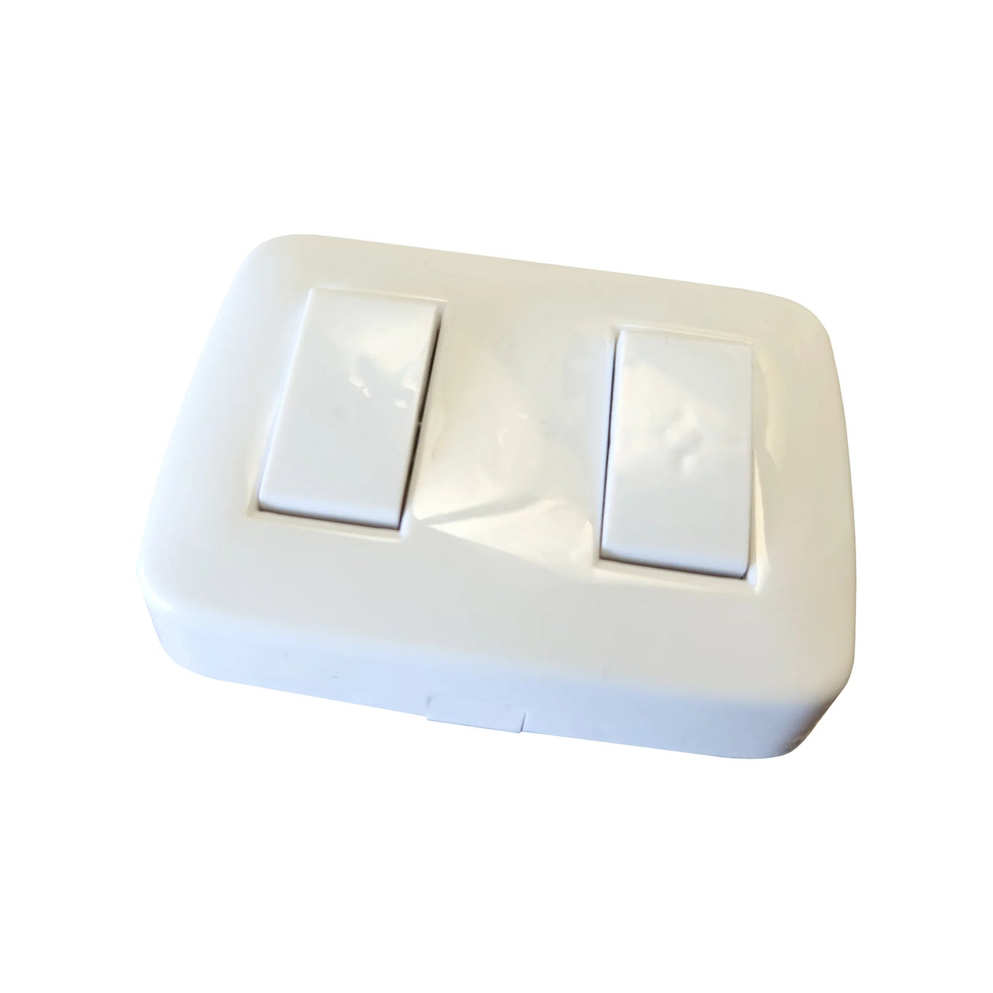 Interruptor Doble Sobreponer Basic Blanco