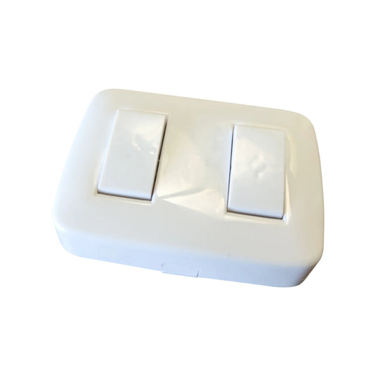 Interruptor Doble Sobreponer Basic Blanco