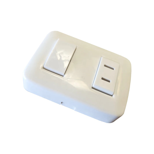 Toma + Interruptor de Sobreponer Basic Blanco