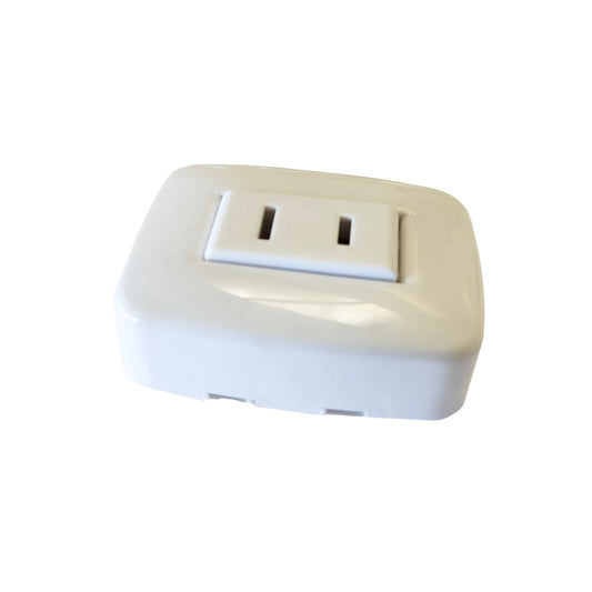 Toma Sencilla Sobreponer Basic Blanco