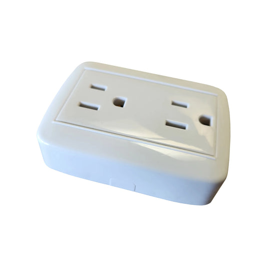 Toma Doble Polo Tierra de Sobreponer Basic Blanco