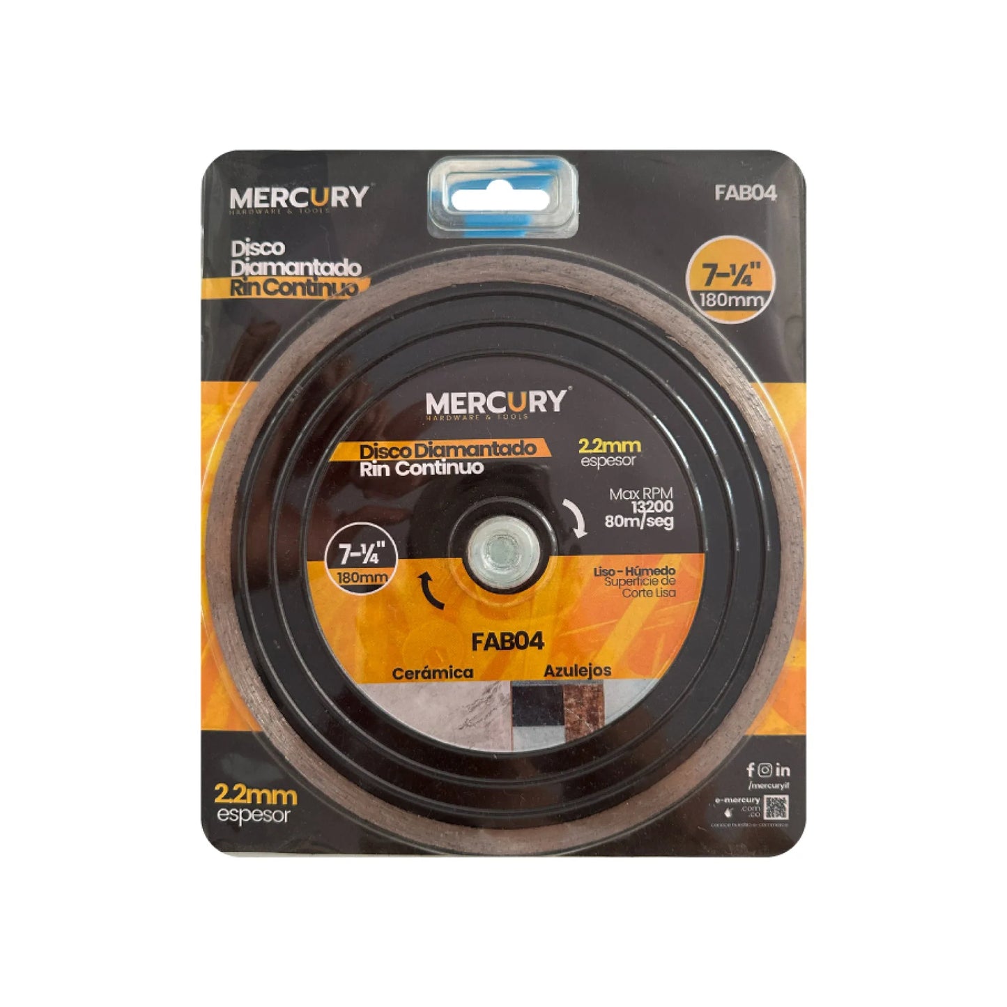 Disco Diamantado Continuo 7 1/4" 7 mm