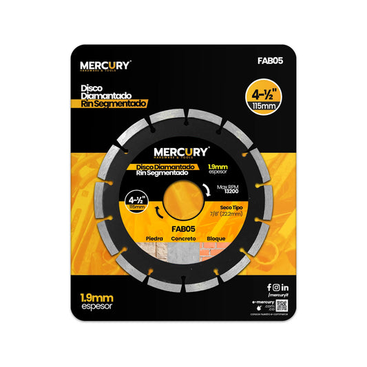 Disco Diamantado Segmentado 4 1/2" 7 mm