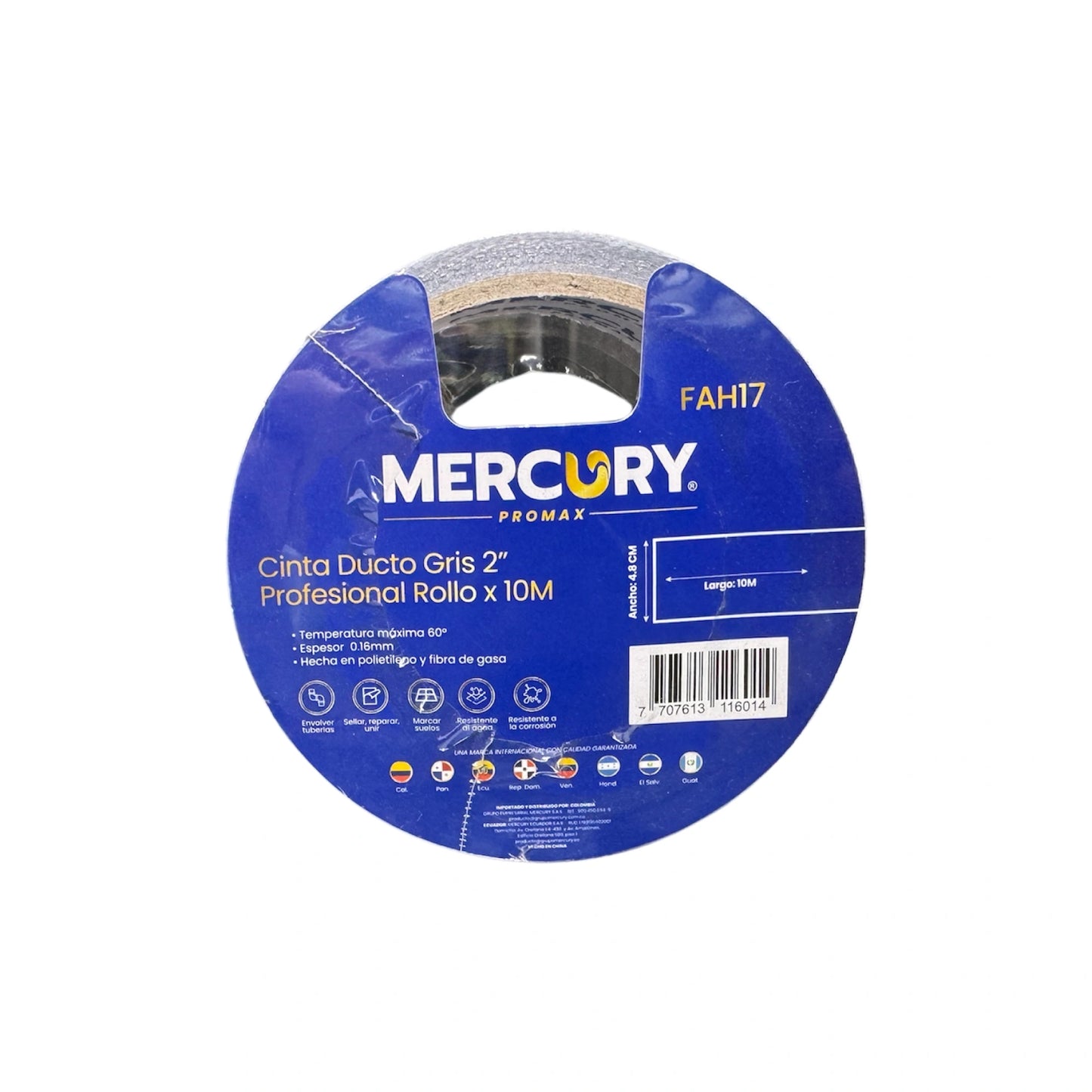 Cinta Ducto Gris 2" Profesional Rollo 10M