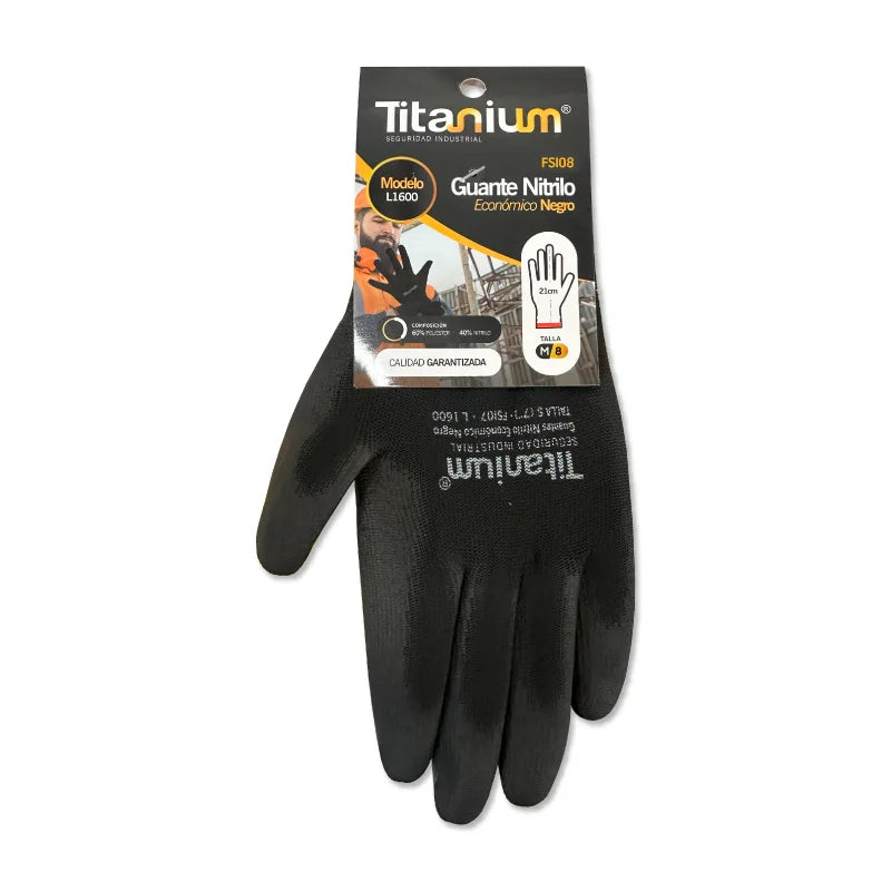 Guante Económicos de Nitrilo Negros Talla M o Talla 8