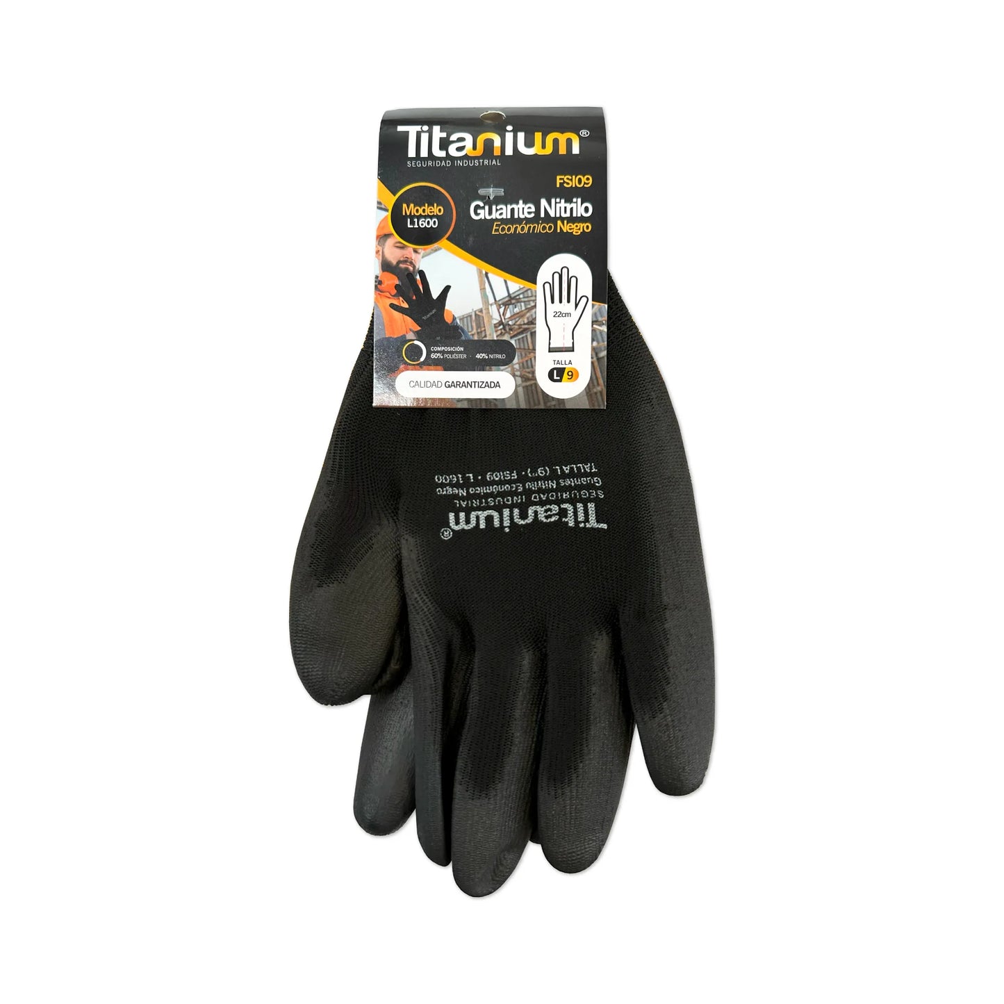 Guantes Económicos de Nitrilo Negros Talla L o Talla 9