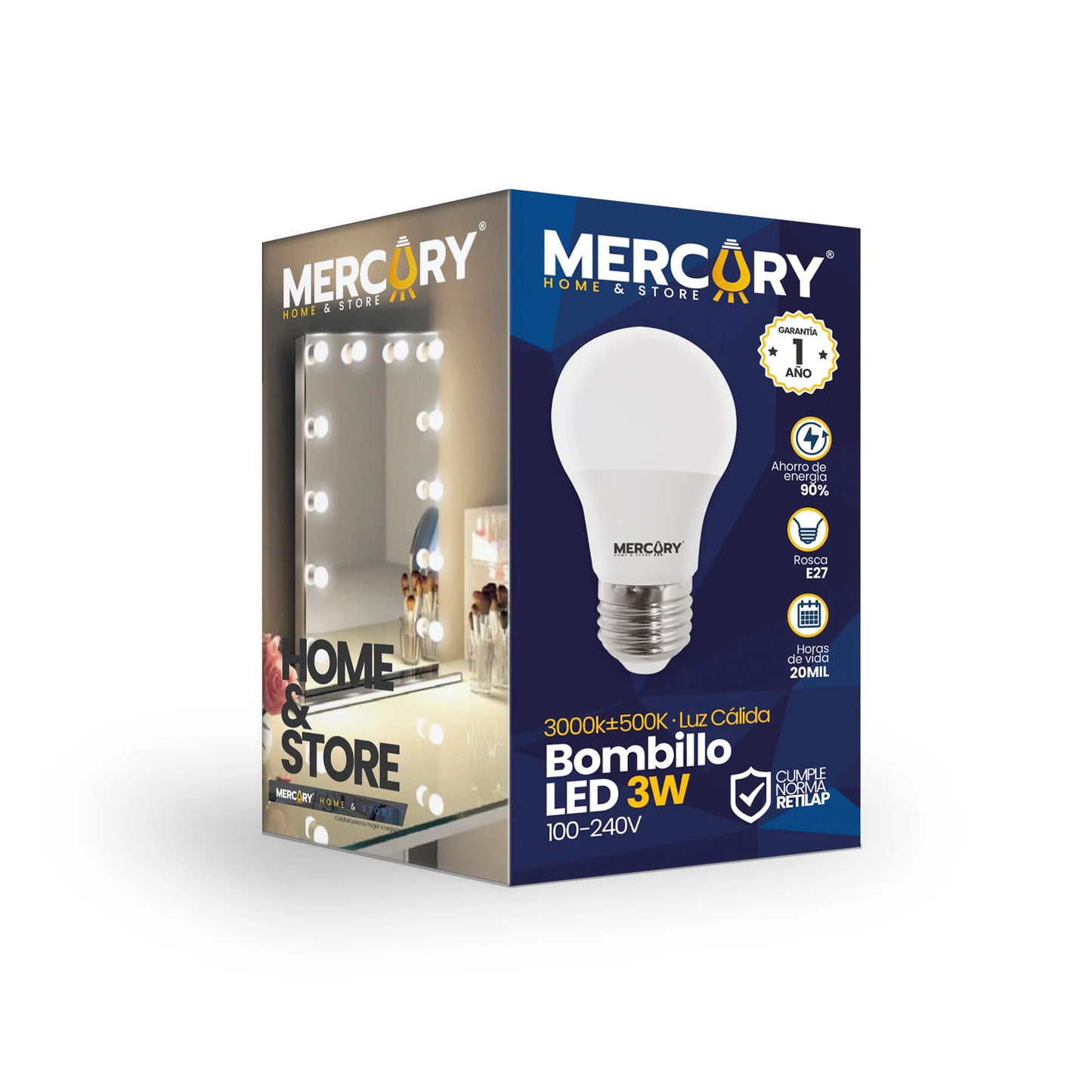 Bombillo LED 3W Luz Cálida