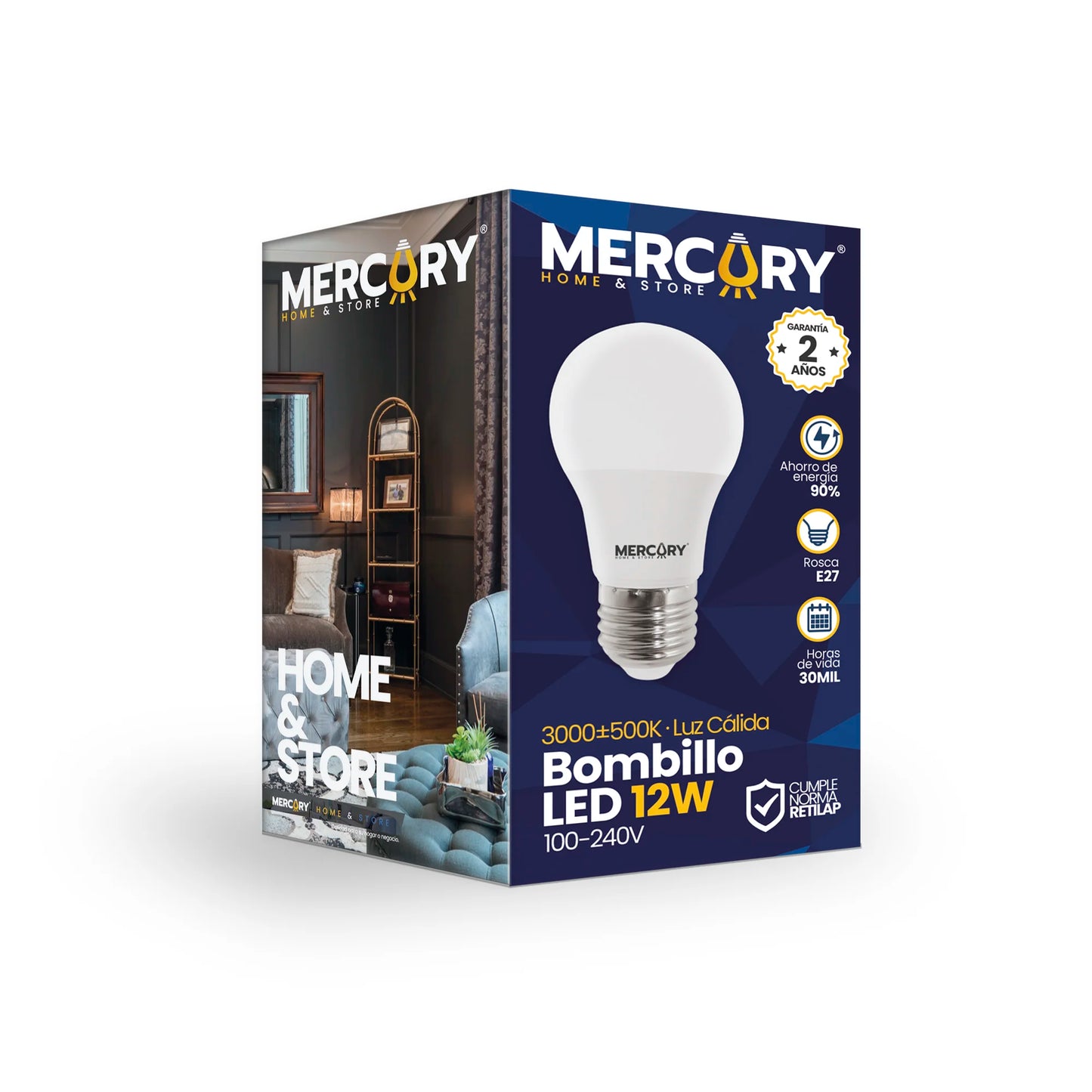 Bombillo LED 12W Luz Cálida