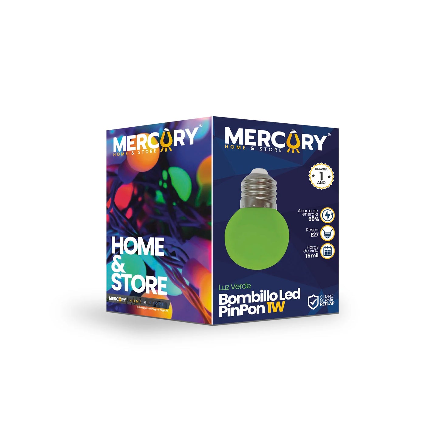 Bombillo LED PinPon 1W Verde