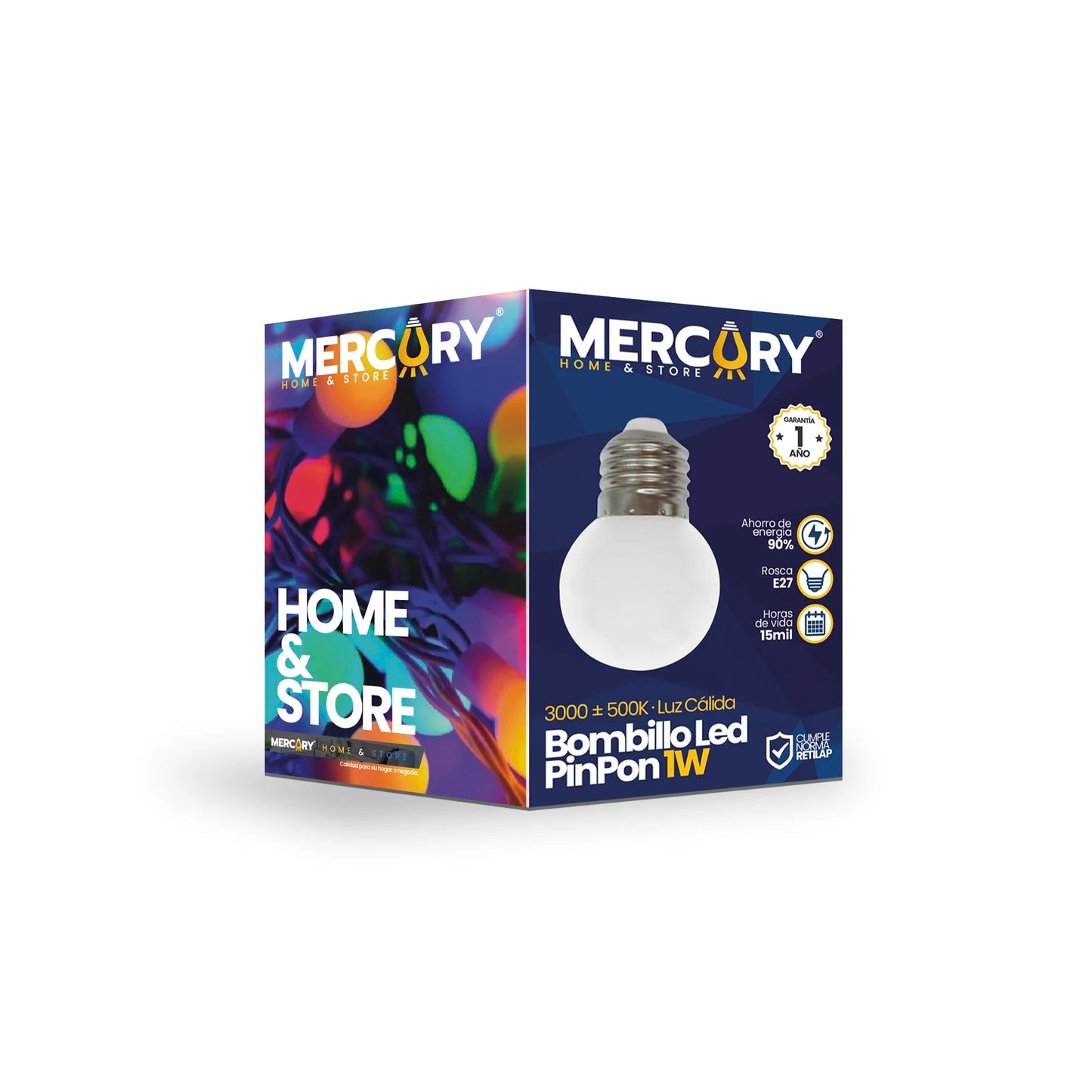 Bombillo LED Pinpon 1W Luz Cálida