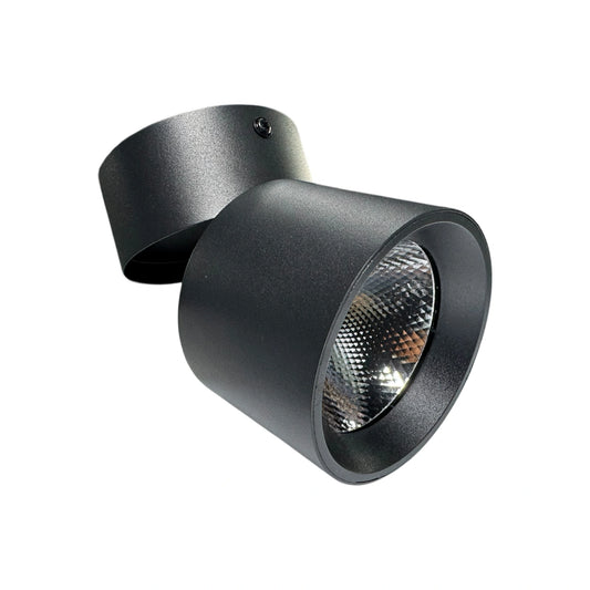 Spot Giratorio Cilíndrico LED Negro 20W Luz Blanca