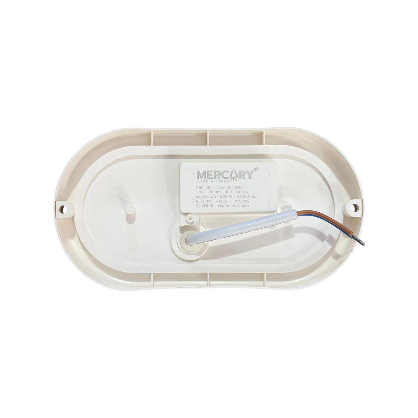 Tortuga LED Lisa Blanca 12W Luz Cálida