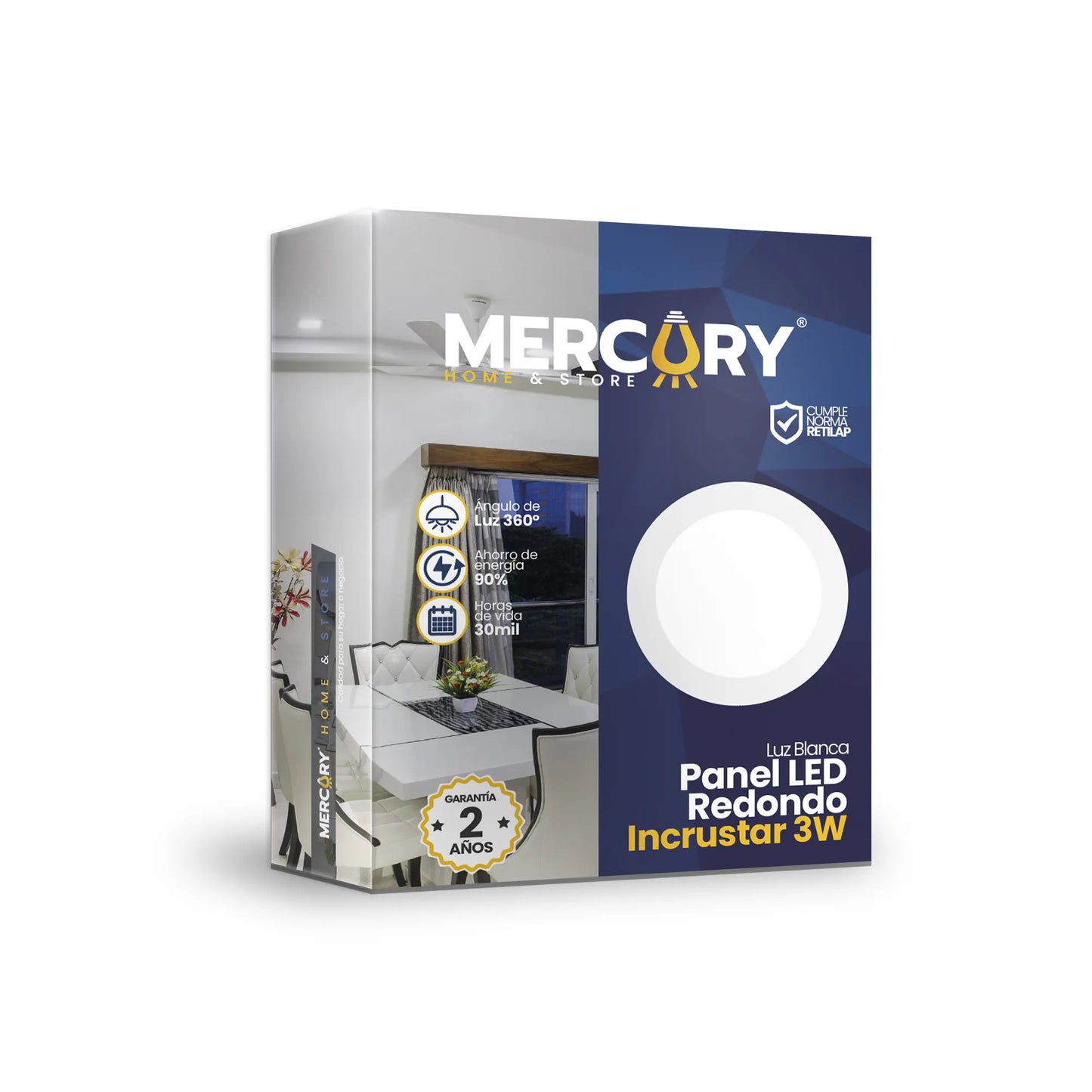 Panel LED Redondo de Incrustar 3W 2.5" Luz Blanca