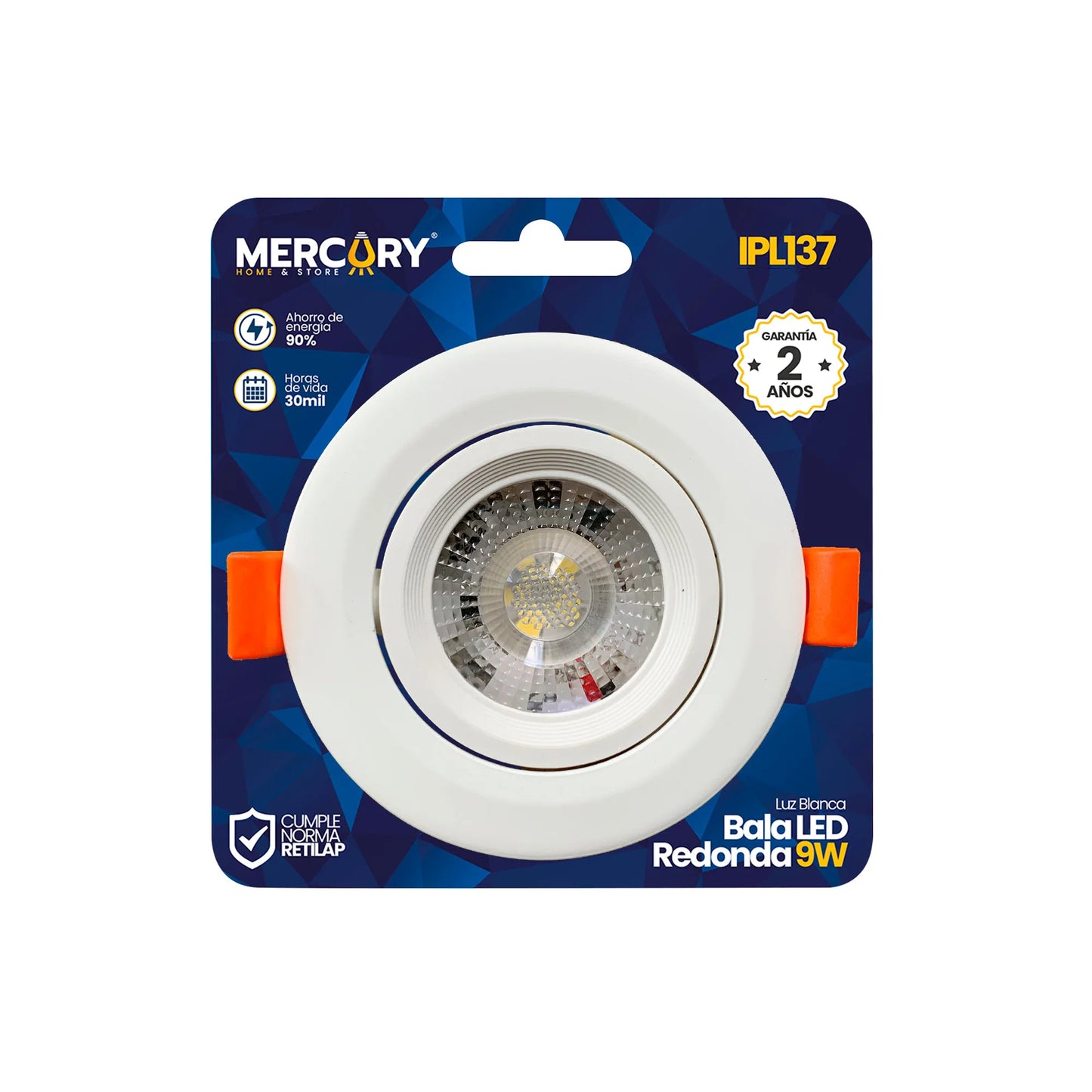 Bala LED Blanca Redonda 9W Luz Blanca