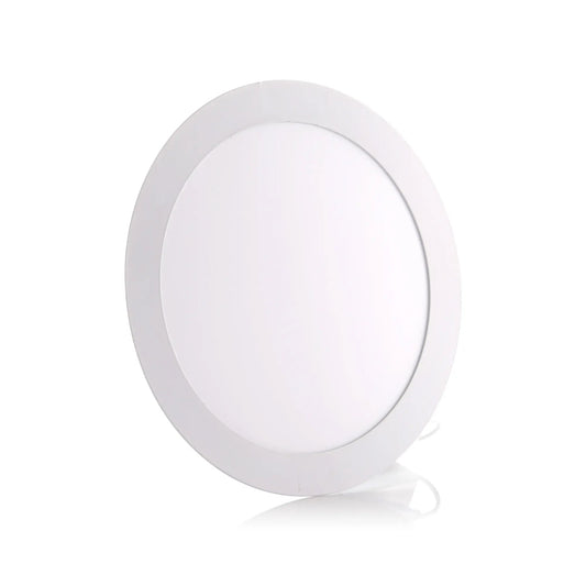 Panel LED Redondo Incrustar 18W 8" Luz Cálida
