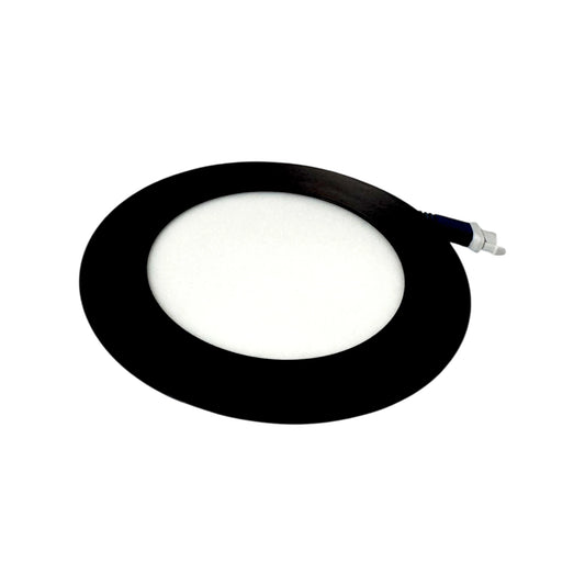 Panel LED Negro Redondo de Incrustar 6W Luz Blanca