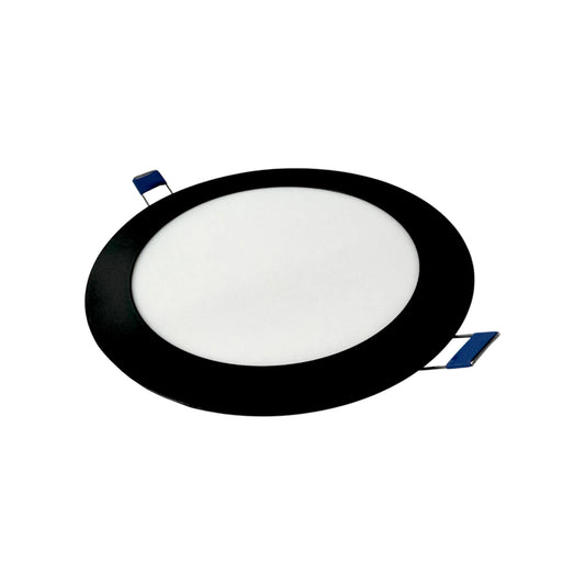 Panel LED Negro Redondo de Incrustar 12W Luz Blanca