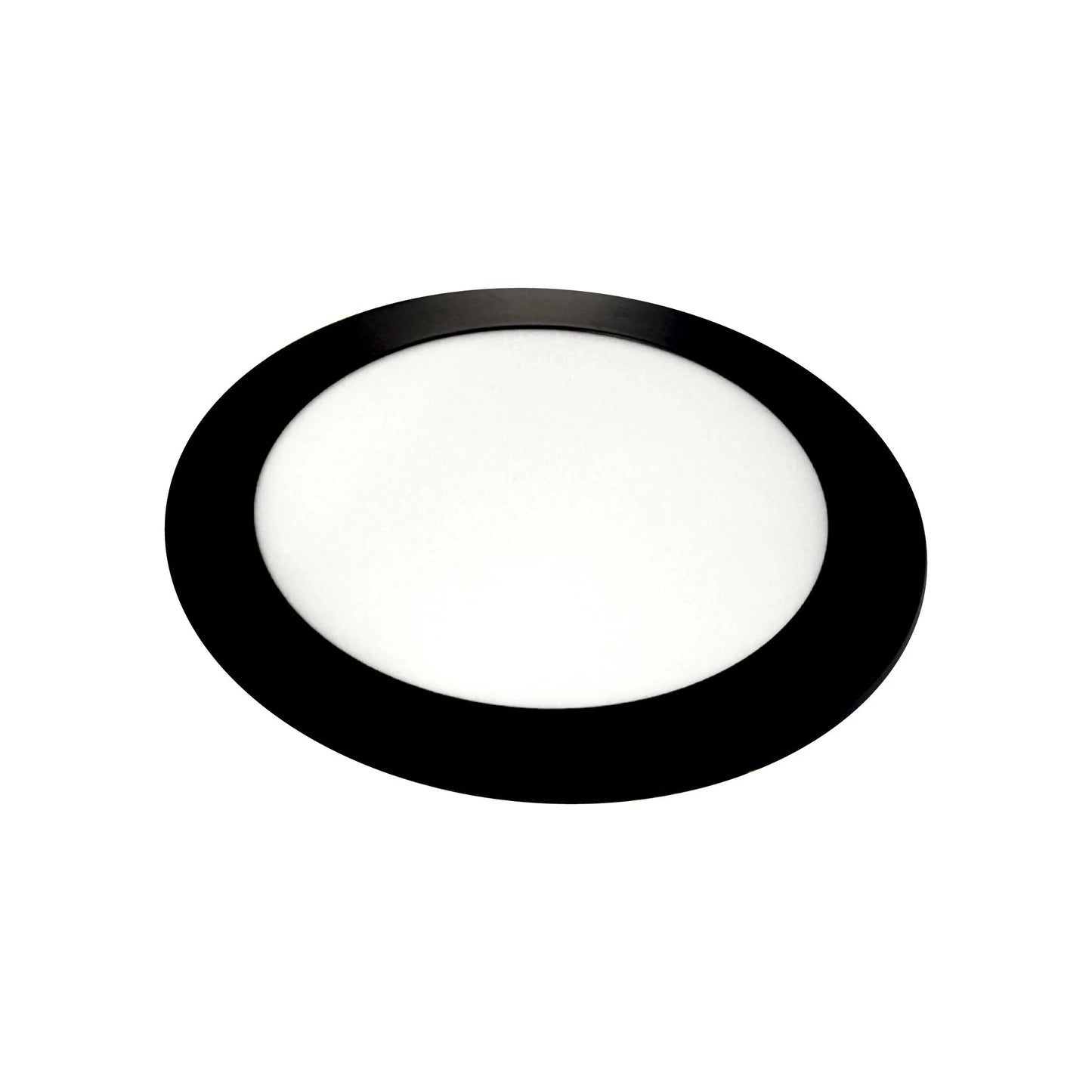 Panel LED Negro Redondo de Incrustar 12W Luz Blanca