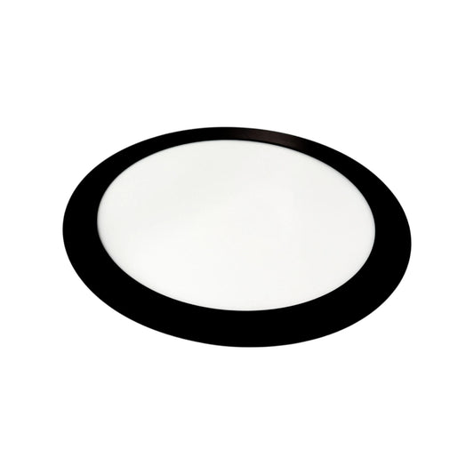 Panel LED Negro Redondo de Incrustar 18W Luz Blanca