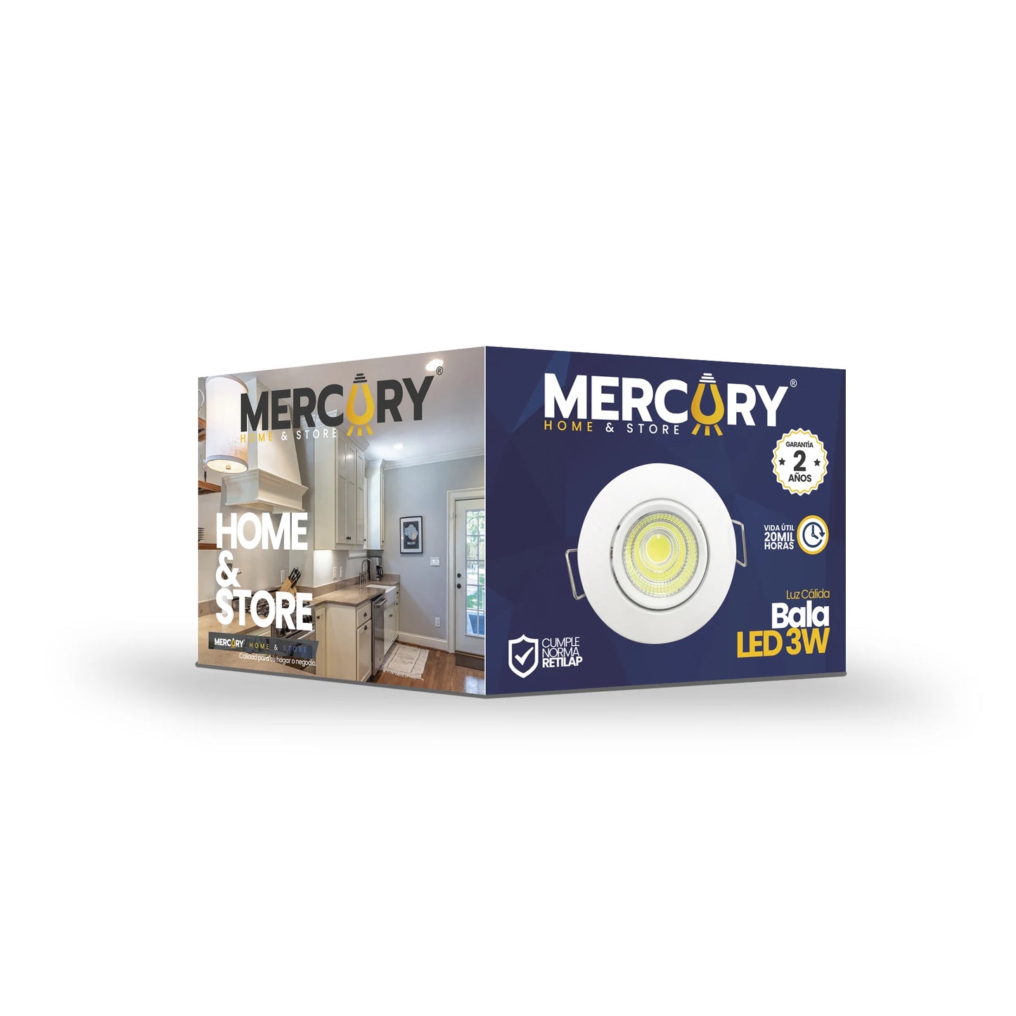 Bala LED Blanca 3W Luz Cálida