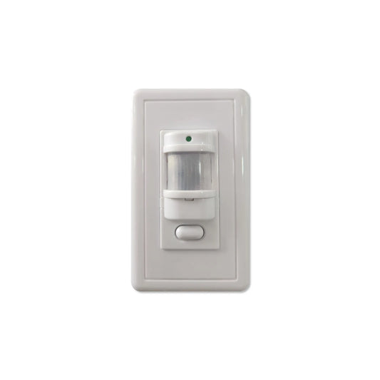 Sensor de movimiento para pared de 180 grados con cabezal orientable, usado para controlar el encendido de pasillos y escaleras en zonas comunes