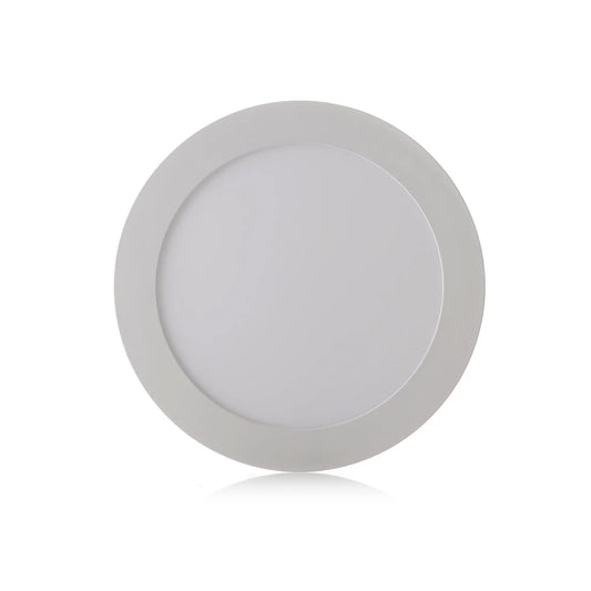 Panel LED redondo de incrustar de 12W y 6 pulgadas de luz blanca, el formato con el que se resuelven pasillos, salas de espera y consultorios con techo en drywall en una sede de salud
