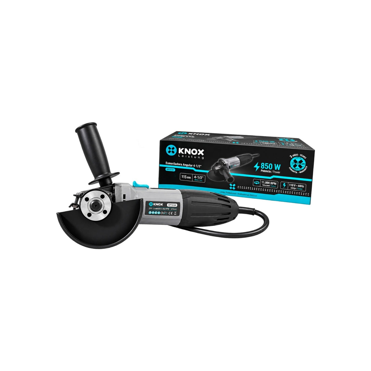ESMERILADORA ANGULAR KNOX 4-1/2” (115 mm) – 850 W