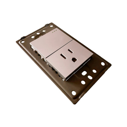 Toma + Interruptor Stainless Sin Tapa