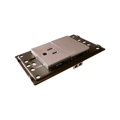 Toma + Interruptor Stainless Sin Tapa