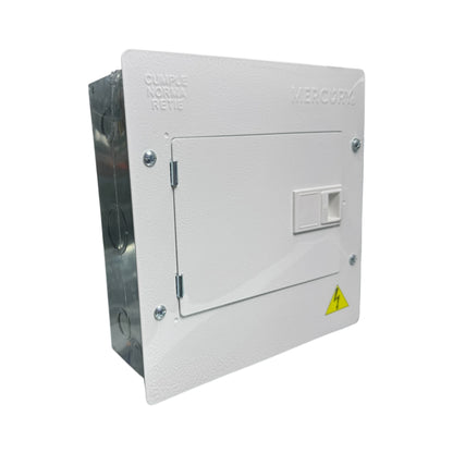 Tablero Eléctrico Bifásico 8P con Tapa Metálica Industrial