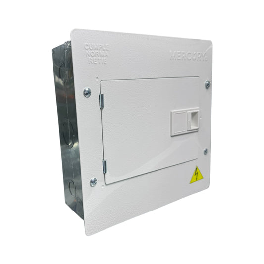 Tablero Eléctrico Bifásico 8P con Tapa Metálica Industrial