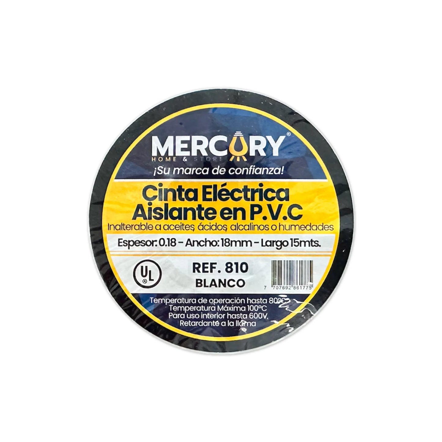 Cinta Aislante 15M Blanca Certificación UL