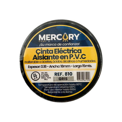 Cinta Aislante 15M Gris Certificación UL