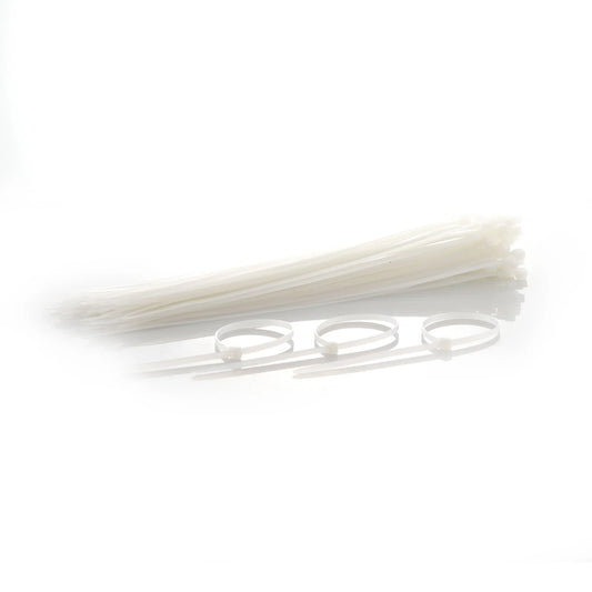 Amarre Plástico en Nylon Blanco 20 cm x 4 mm Bolsa x 100 UND