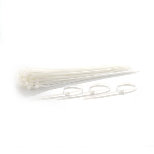 Amarre Plástico en Nylon Blanco 20 cm x 4 mm Bolsa x 100 UND