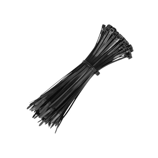Amarre Plástico en Nylon 20cm x 4mm Negro Bolsa 100 UND