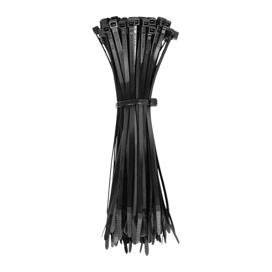 Amarre Plástico en Nylon 20cm x 4mm Negro Bolsa 100 UND
