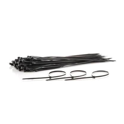 Amarre Plástico en Nylon 20cm x 2.5mm Negro Bolsa 100 UND