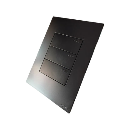 Interruptor Triple Conmutable Black Luxury