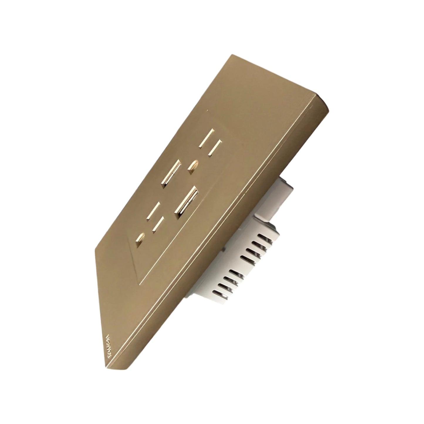 Toma Doble Polo Tierra + USB X2 Golden Luxury