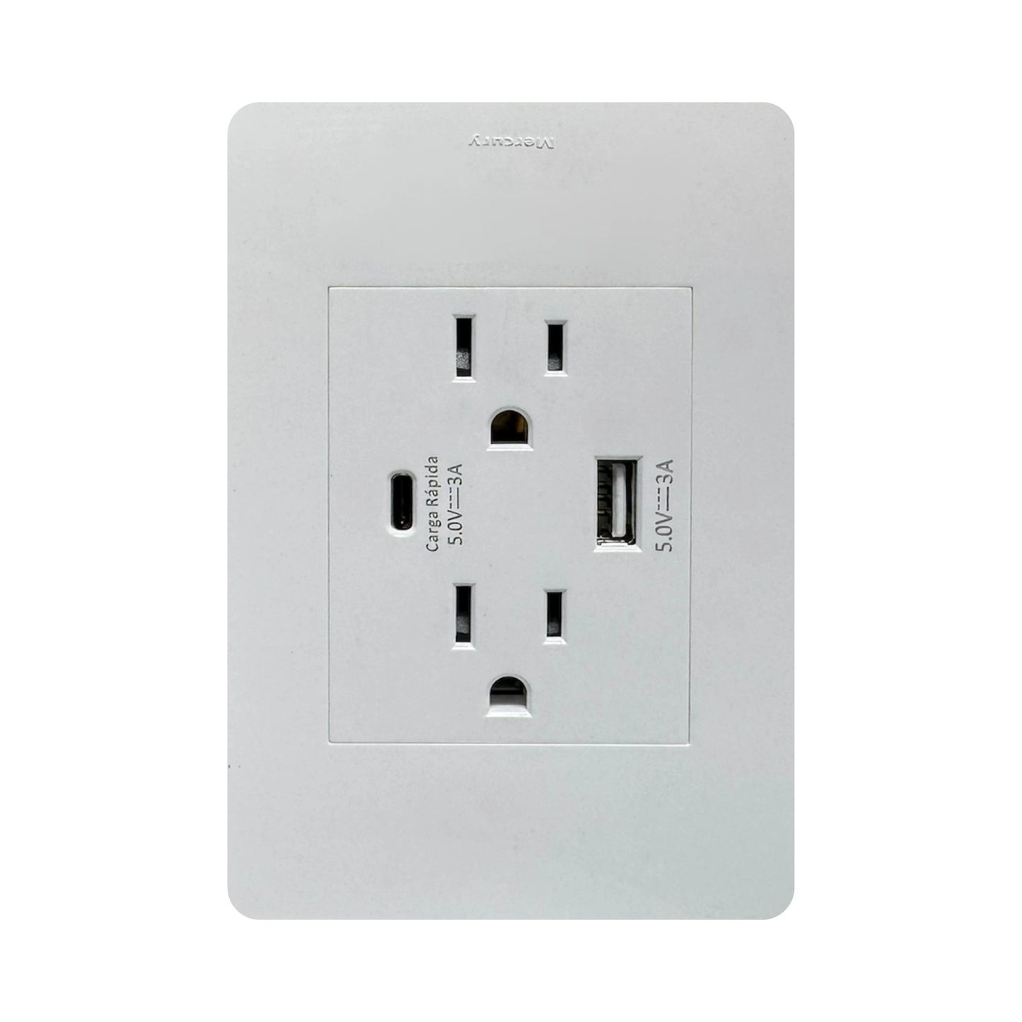 Toma Doble + USB + USB Tipo C Carga Rápida Bianca Capri