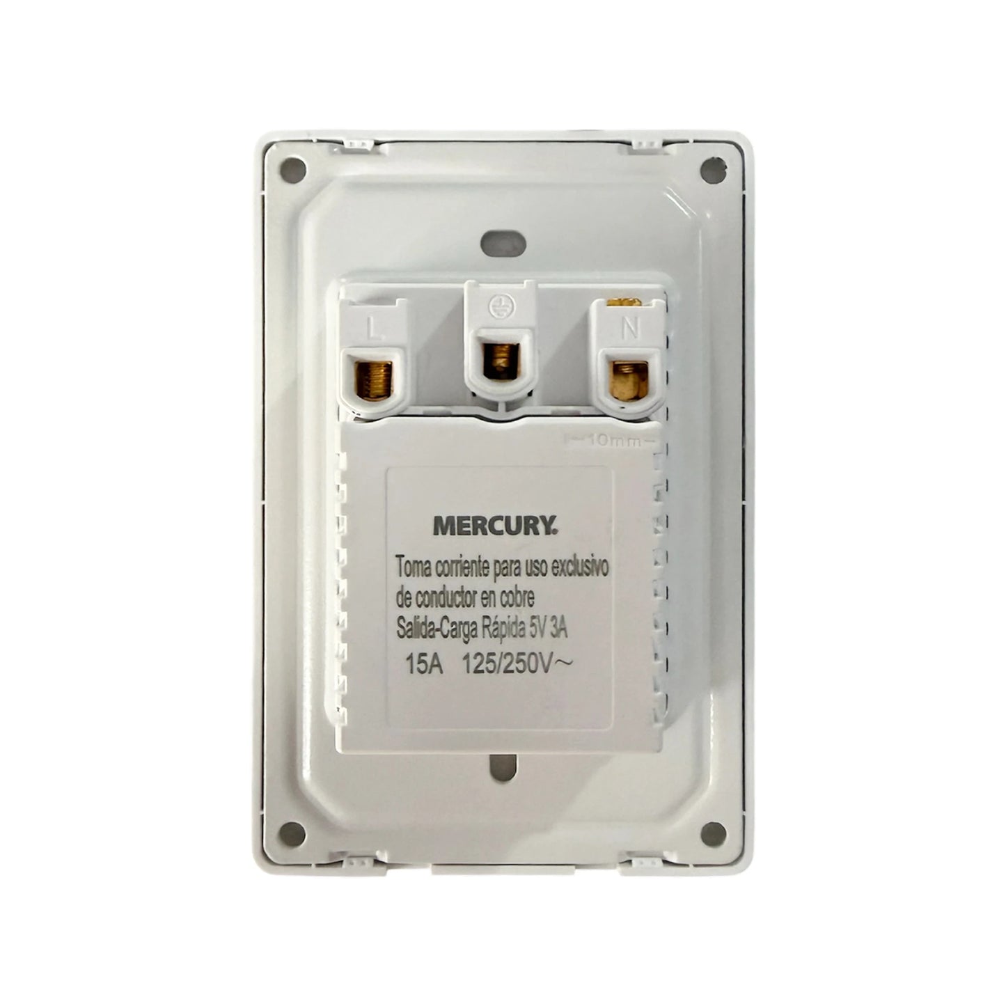 Toma Doble + USB Tipo A y Tipo C Carga Rápida Línea Infinity White